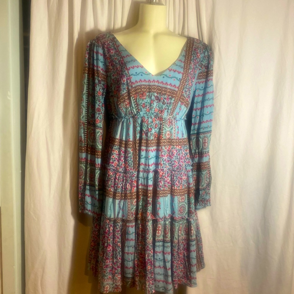 NWT Altar’d State Boho Patterned Blue Dress